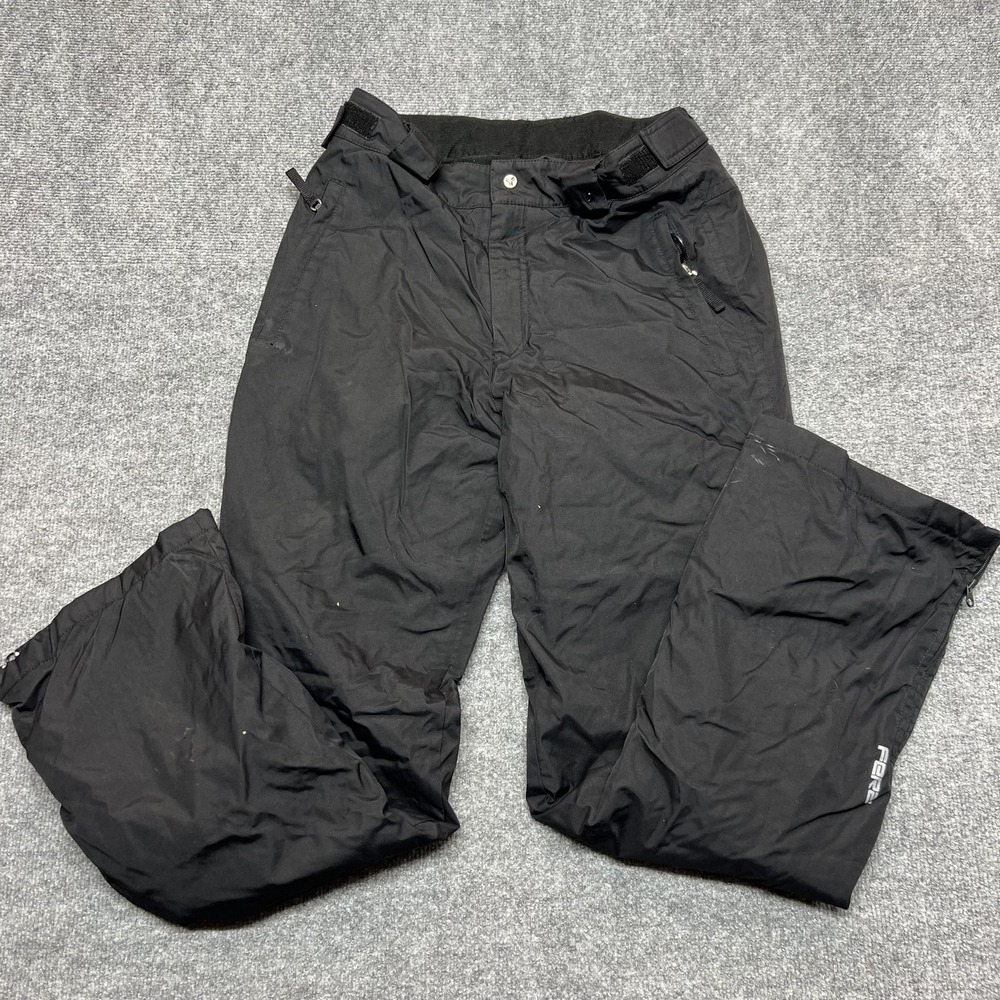 FERA Snow Pants Mens 32x32 Black Insulated Ski Adjustable Waist Zip Hem Pockets